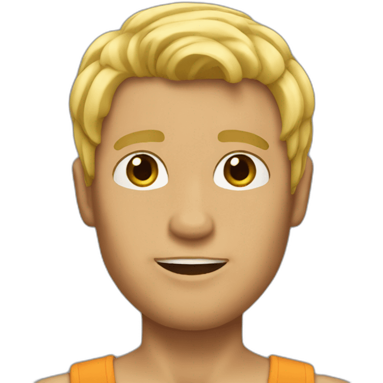 man with blonde hair and tanned skin emoji