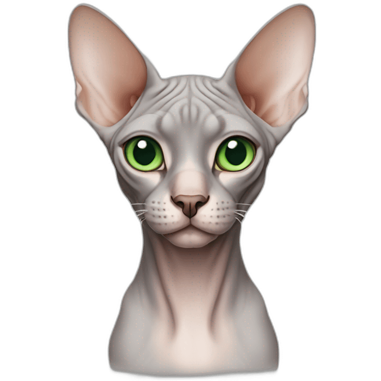 canadian sphynx with green eyes emoji