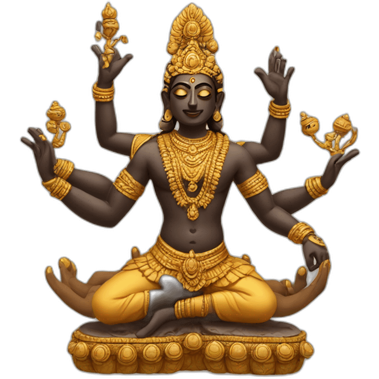 Indian sculpture with multiple arms and a divine appearance emoji