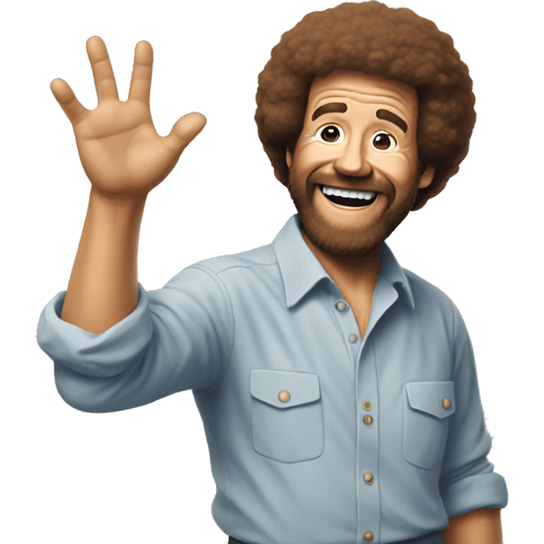 bob ross throwing up rainbow emoji