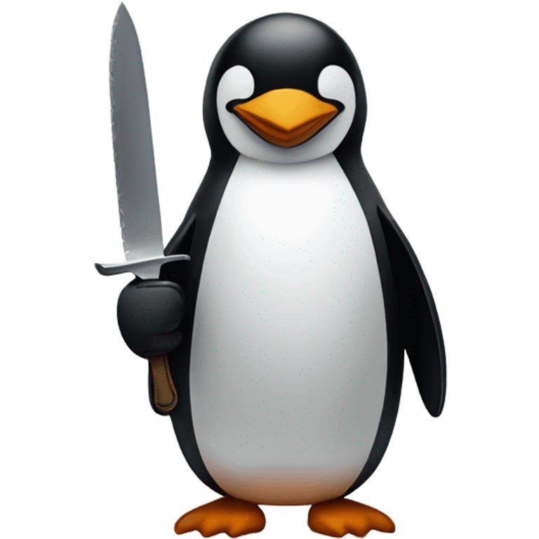 Penguin with knife emoji