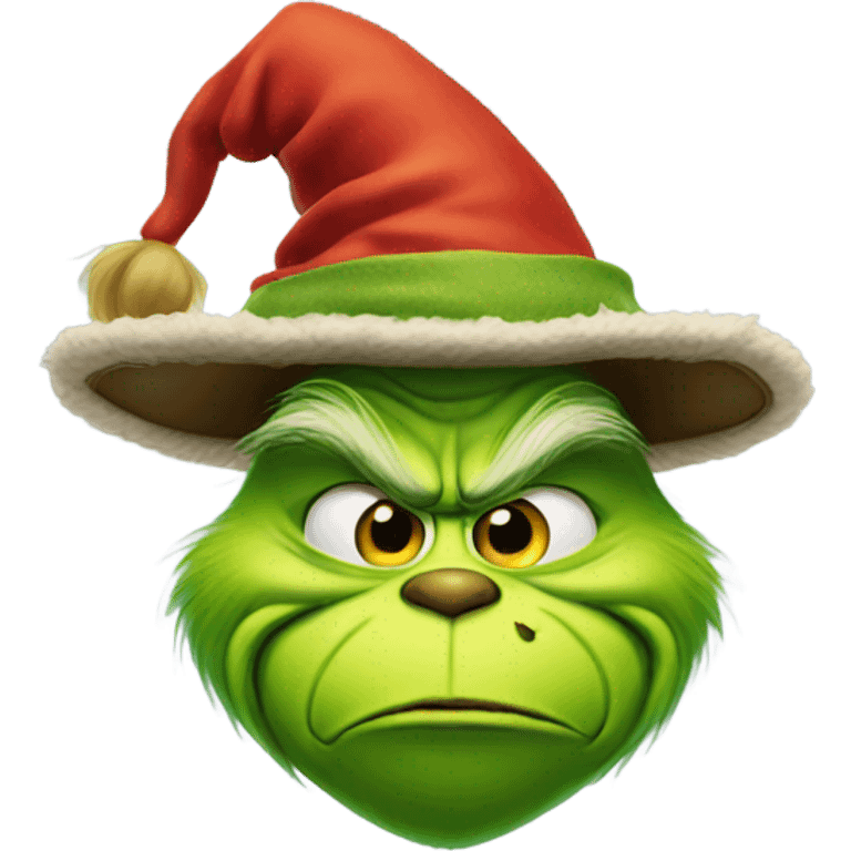 Grinch wearing a pilgrim hat emoji