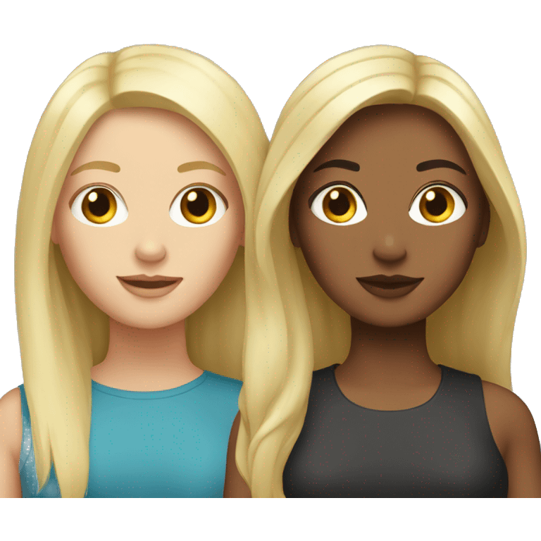 Blonde and brunette  emoji