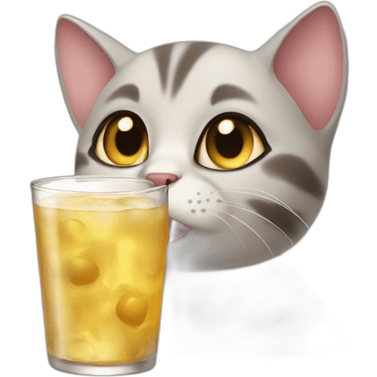 Cat drink bire emoji