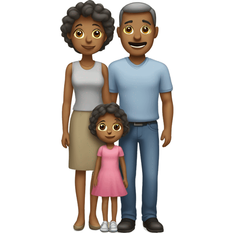 Family with father, mother, little girl emoji