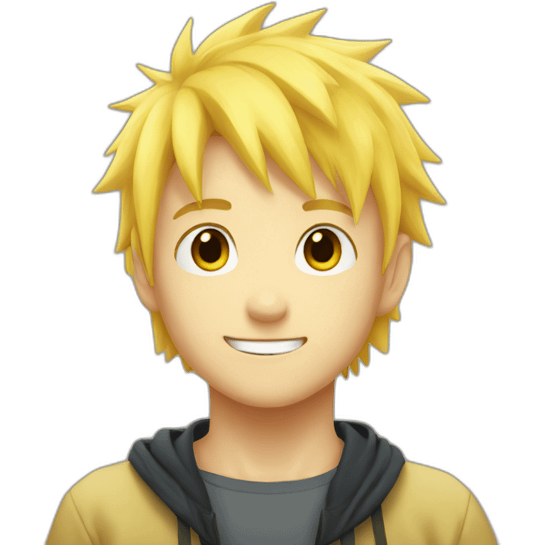 Yellow hair boy With hair like Naruto's emoji