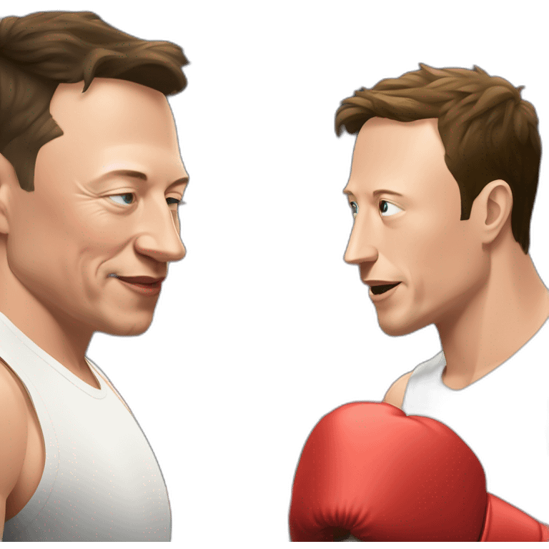 elon musk and mark zuckerburg in a boxing ring emoji