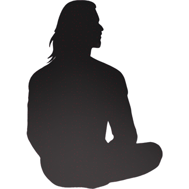 silhouette of a man sitting with long hair emoji