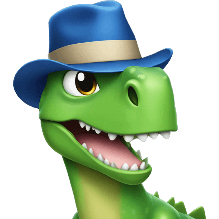  Green dinosaur wearing a blue hat emoji