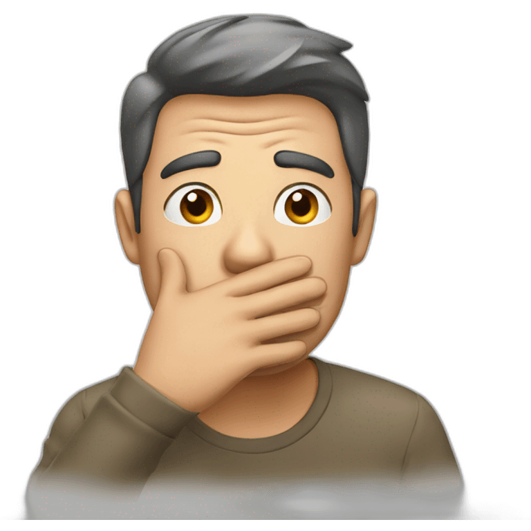 A man shocked covering his mouth emoji