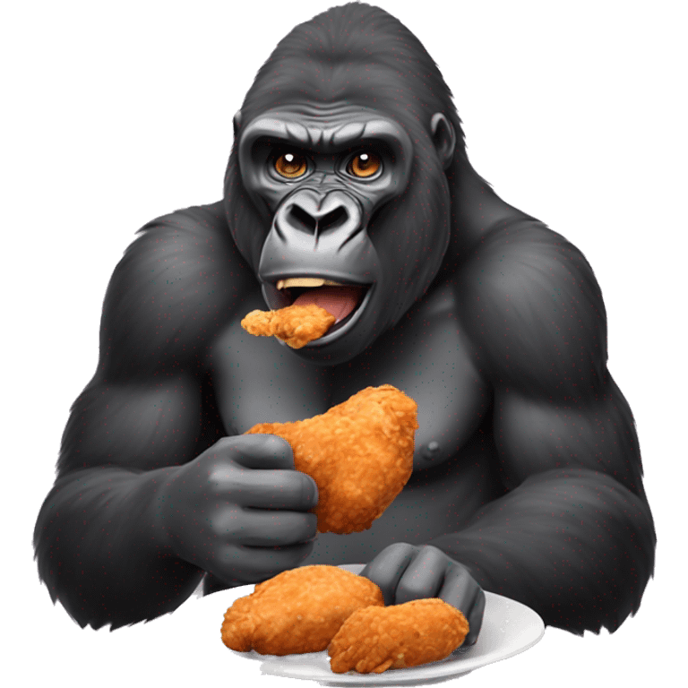 Gorilla eating fried chicken  emoji