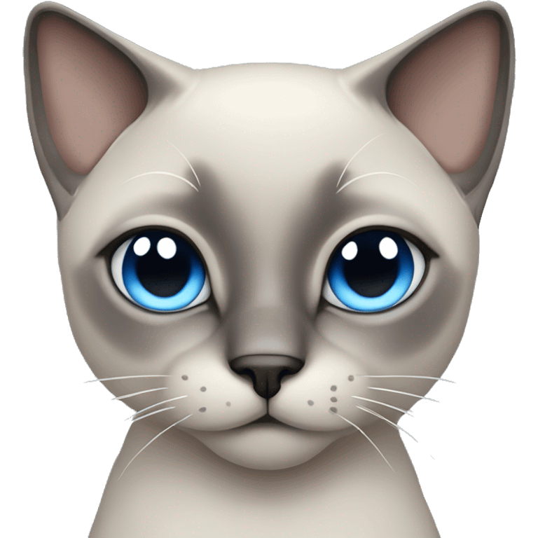 Gray Siamese cat with blue eyes that squint emoji