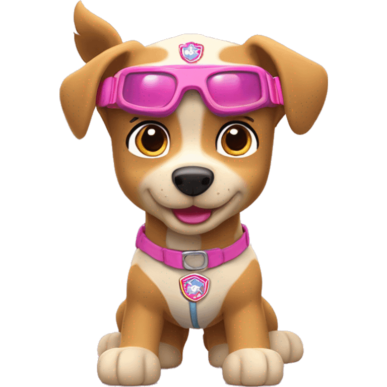 tan cockapooPaw patrol skye with pink goggles  emoji