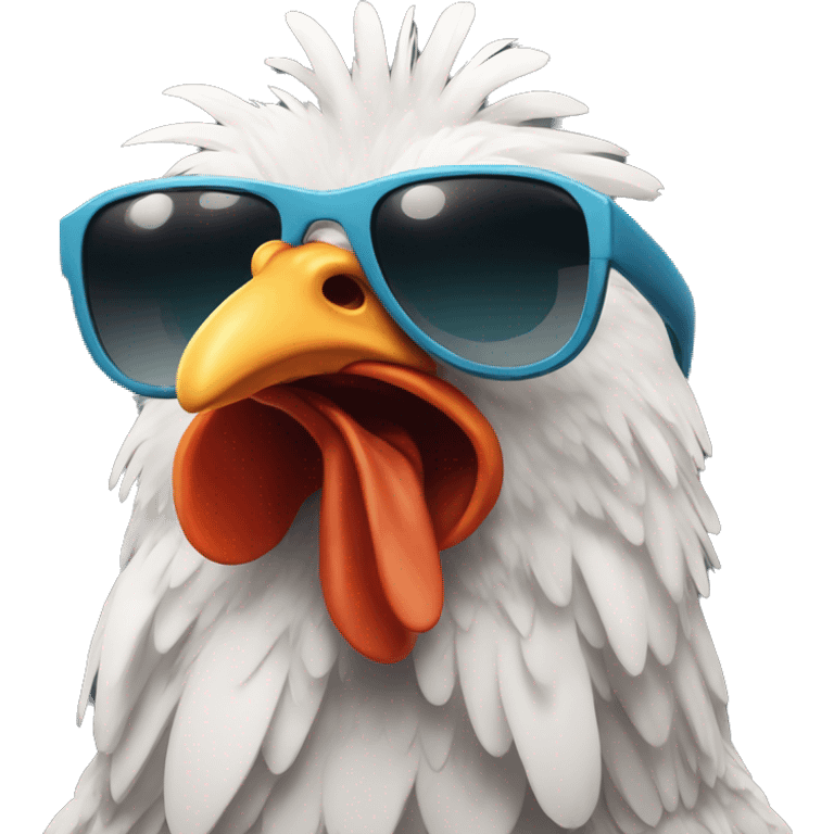 Cool chicken with sunglass  emoji