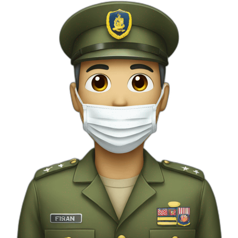 a military Head in a Medical masks emoji