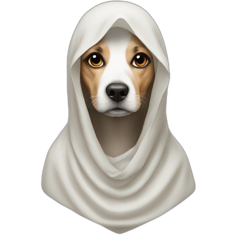 Dog with veiled woman emoji