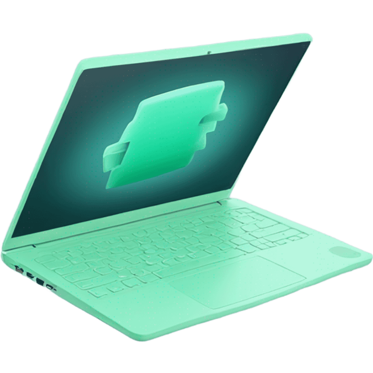 Mint green laptop  emoji