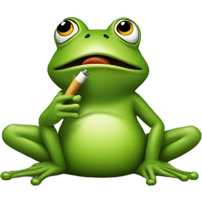 Frog smoking emoji