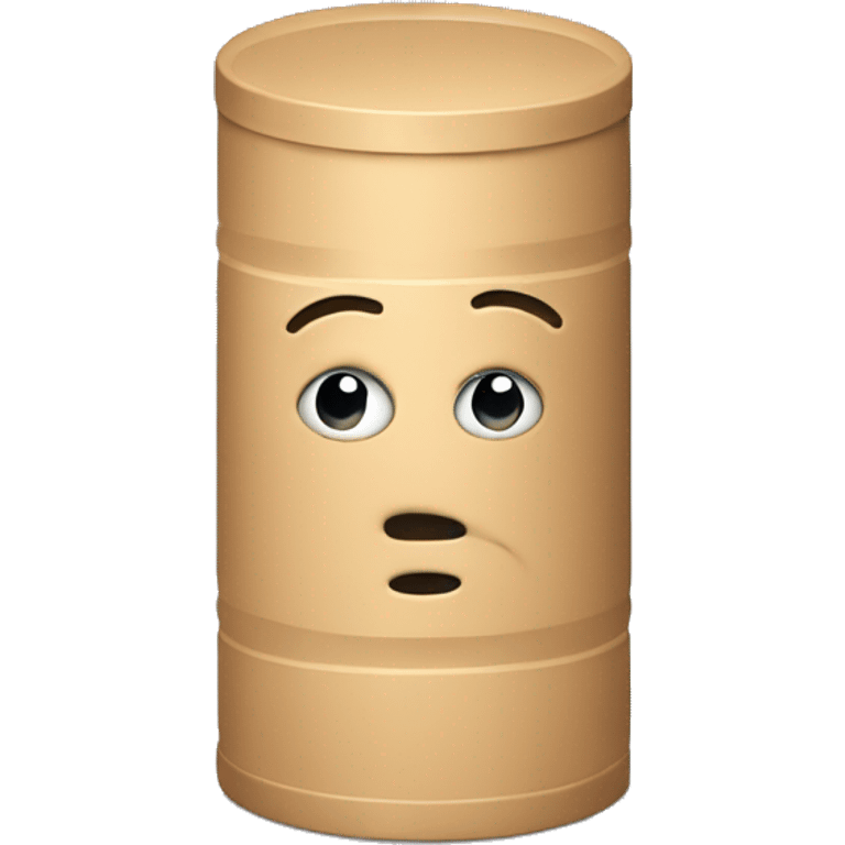 cylinder with an box behind it with an head sticking out of he cylinder emoji