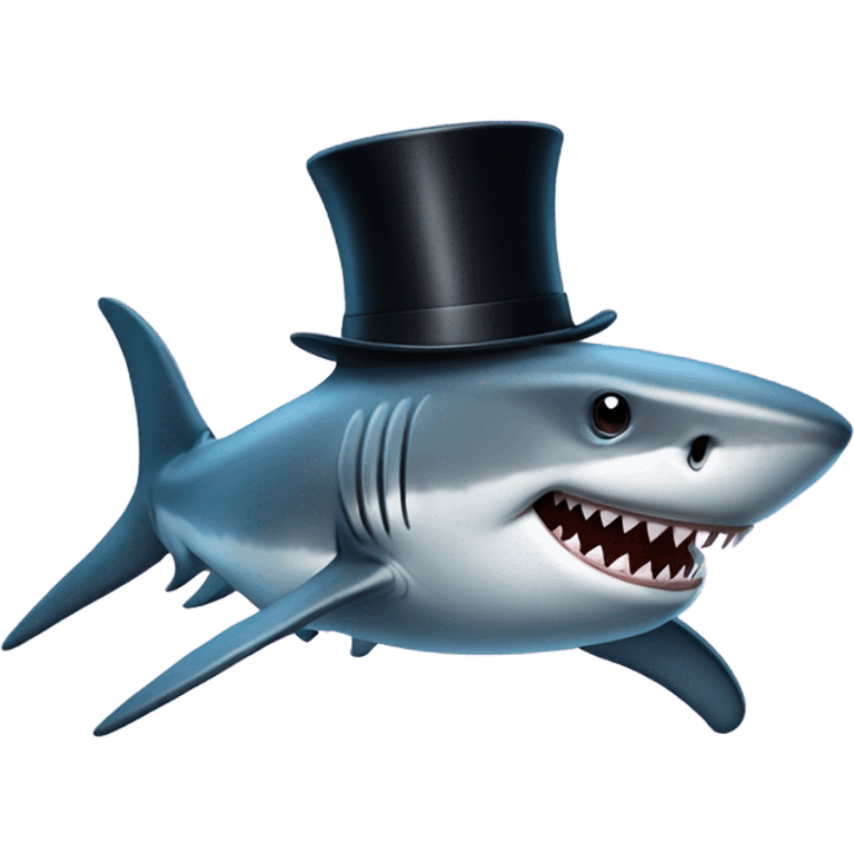 Shark with a top hat emoji