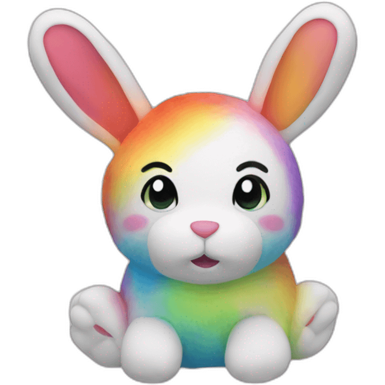 rainbow plush rabbit emoji