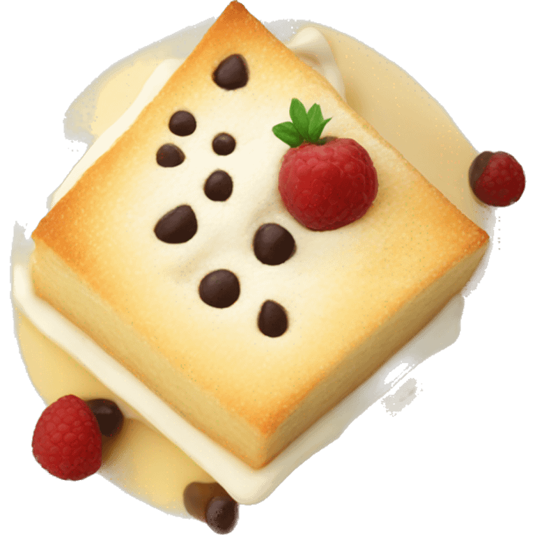 milk and semolina dessert called galaktoboureko in a plate emoji