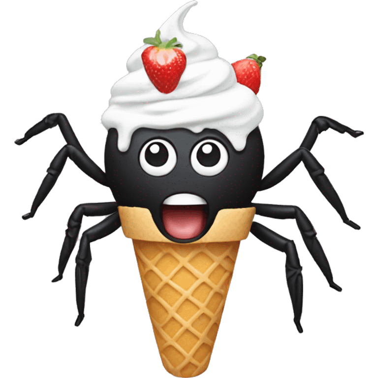 spider eating ice cream emoji