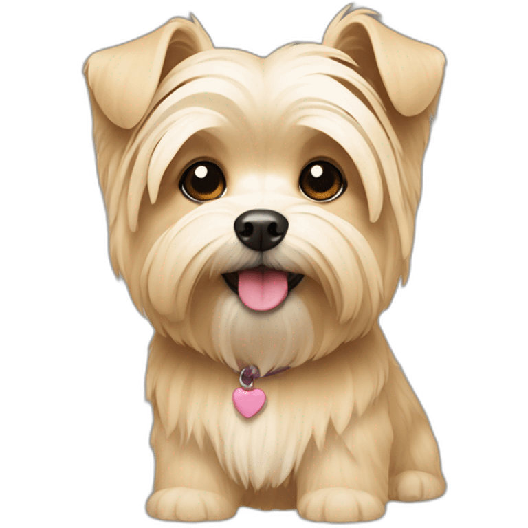 Morkie with beige ears emoji