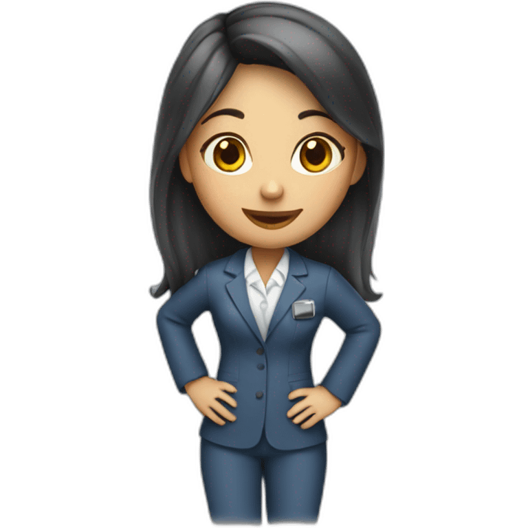 a girl in a work suit in offic emoji