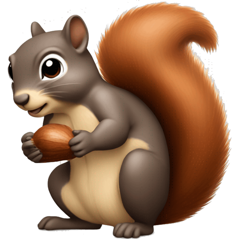 squirrel holding a big chestnut emoji