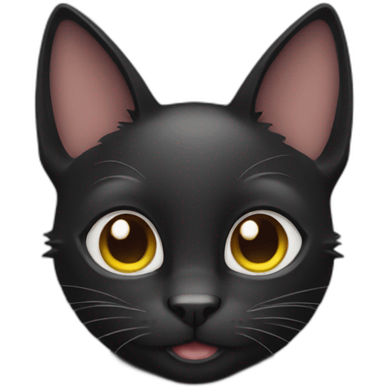 Black cat happy emoji