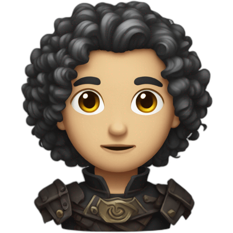 curly dark hair dungeon master emoji