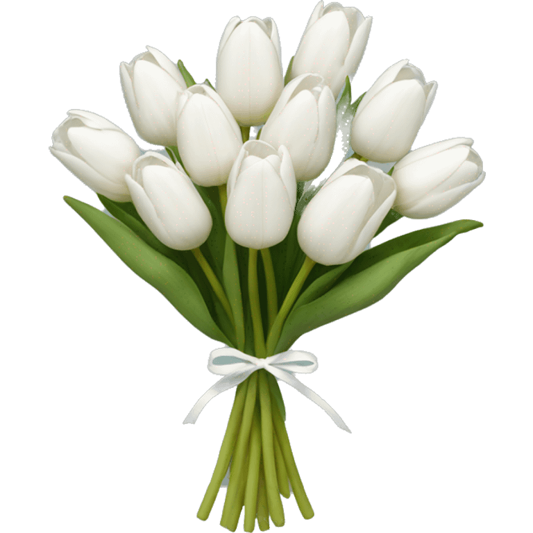 White tulip bouquet  emoji