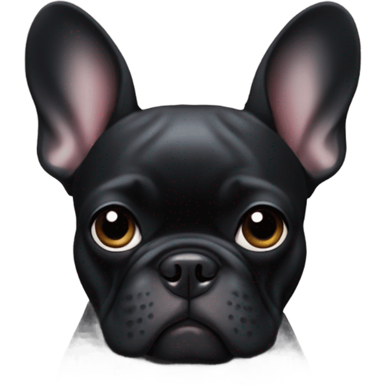 black french bulldog with a floppy ear emoji