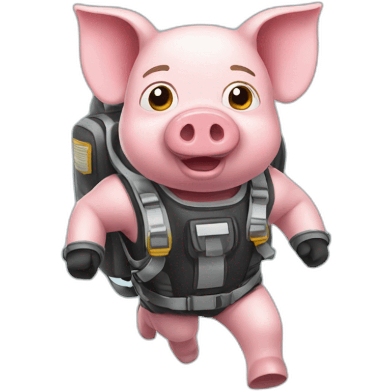 Pig jetpack emoji