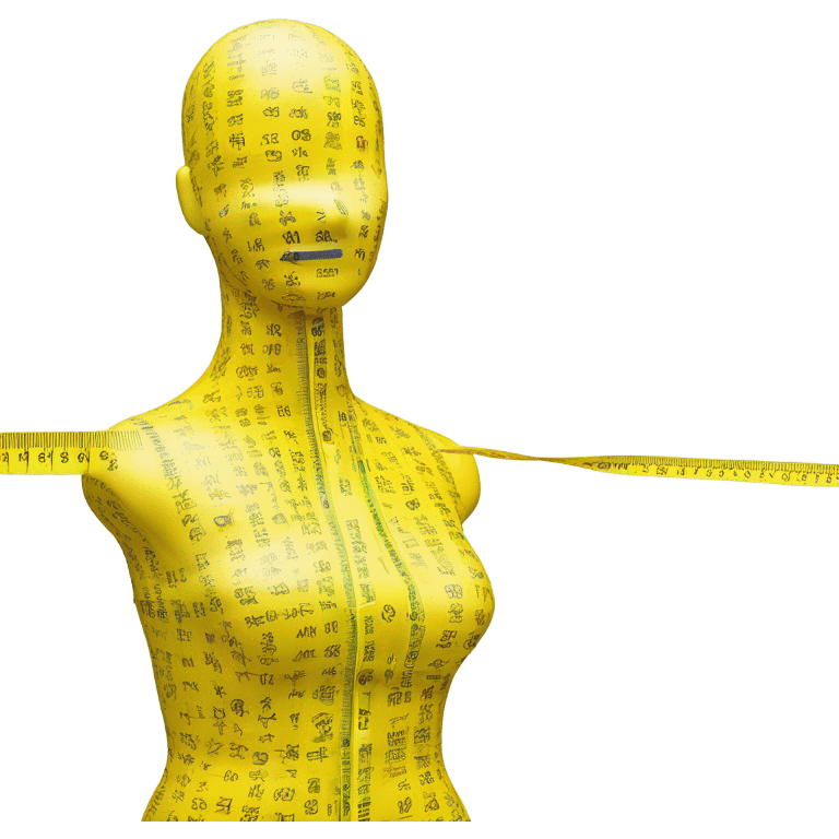 Mannequin bust wrapped in measuring tape  emoji