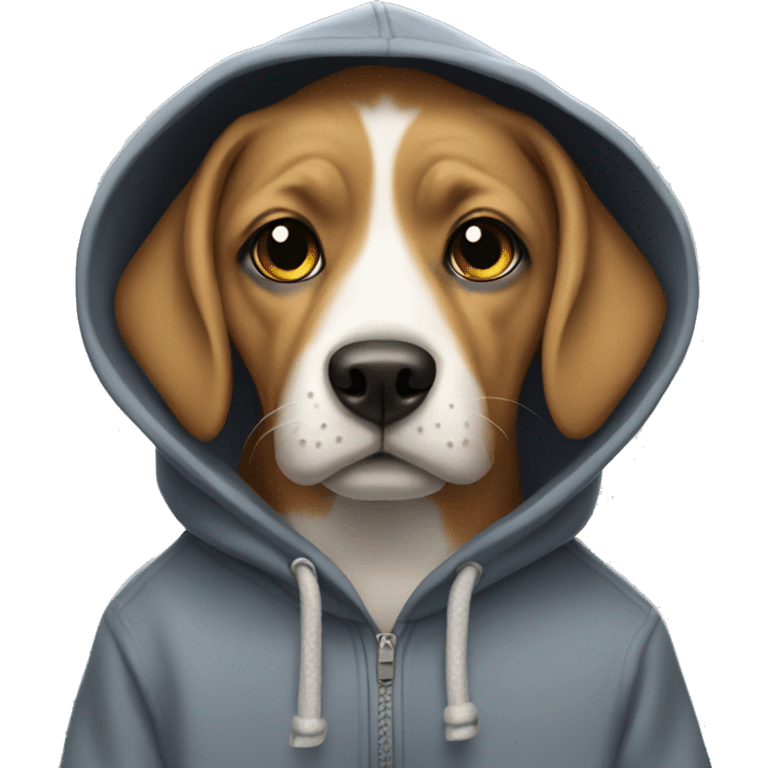 Dog wearing a hoodie emoji