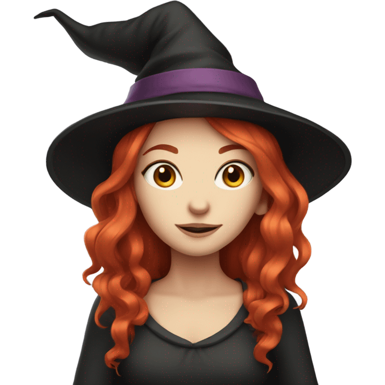 witch girl with red hair and fair skin emoji