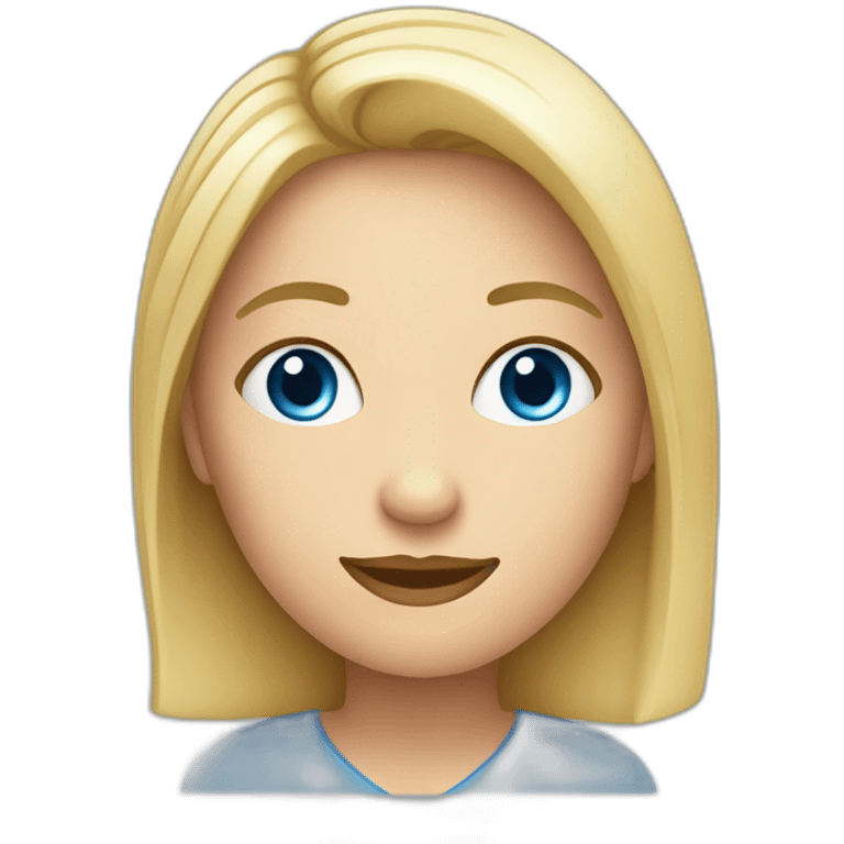 Maestra de inglés rubia y ojos azules emoji