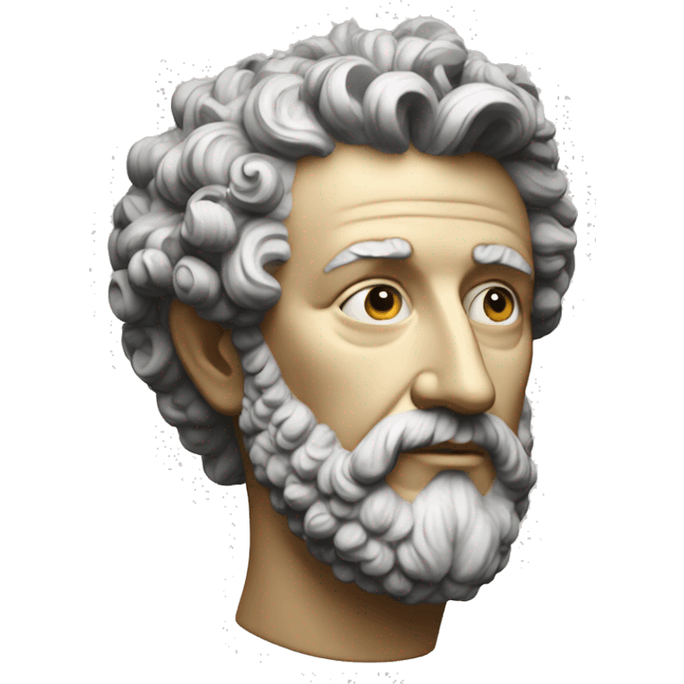 Marcus Aurelius drawing a paint  emoji