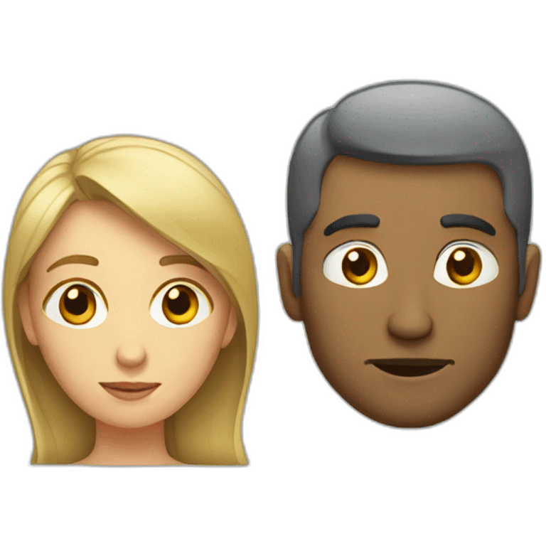 man and woman pondering emoji