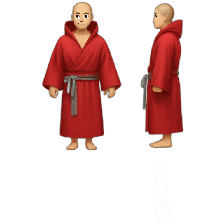 german Monk in red bathrobe full body emoji