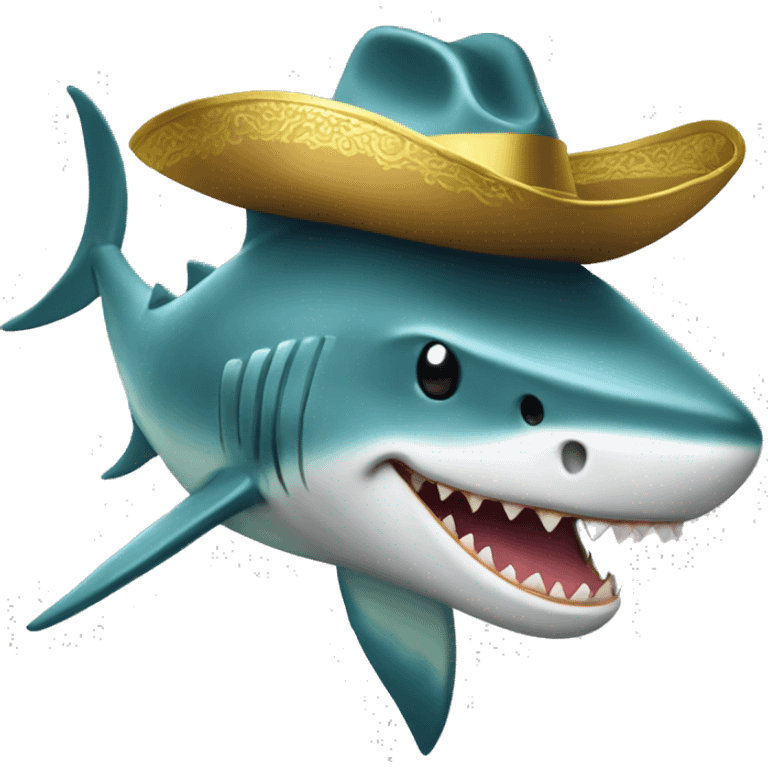 Tiburón con sombrero de oro  emoji