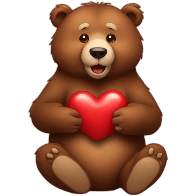 Bear giving heart  emoji