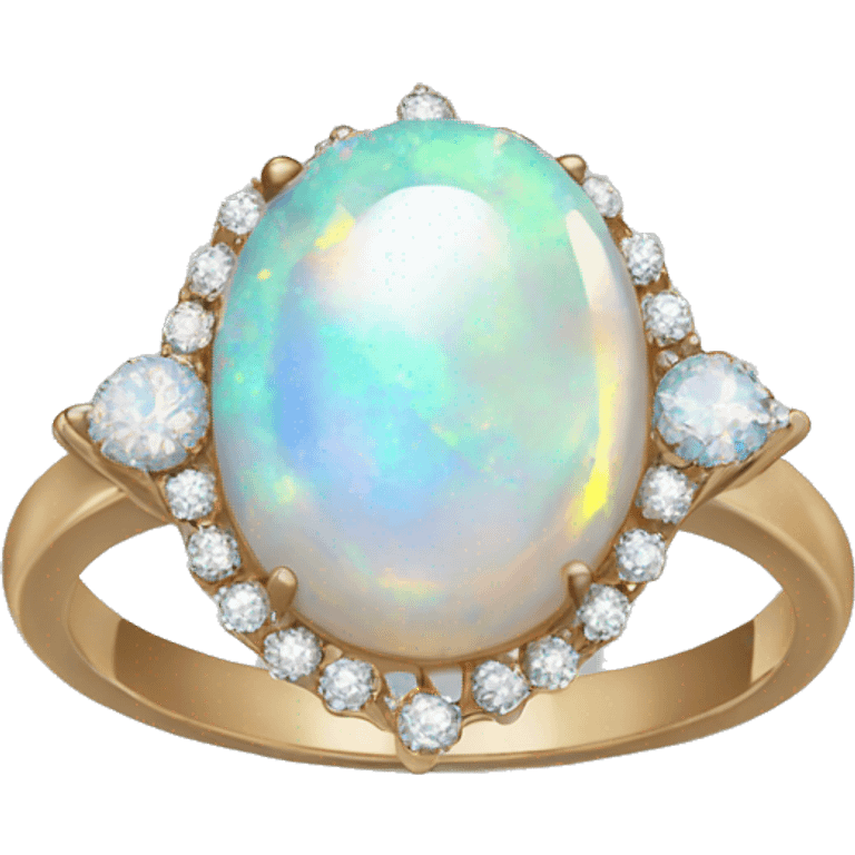 realistic opal ring with a few tiny diamonds emoji