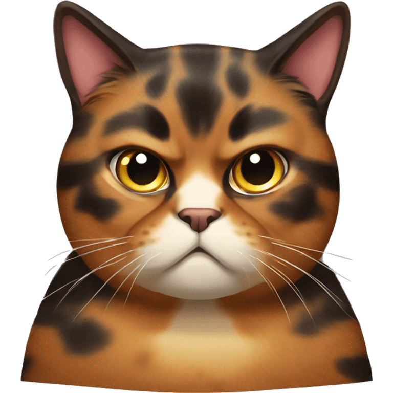 Fat angry tortoiseshell cat emoji