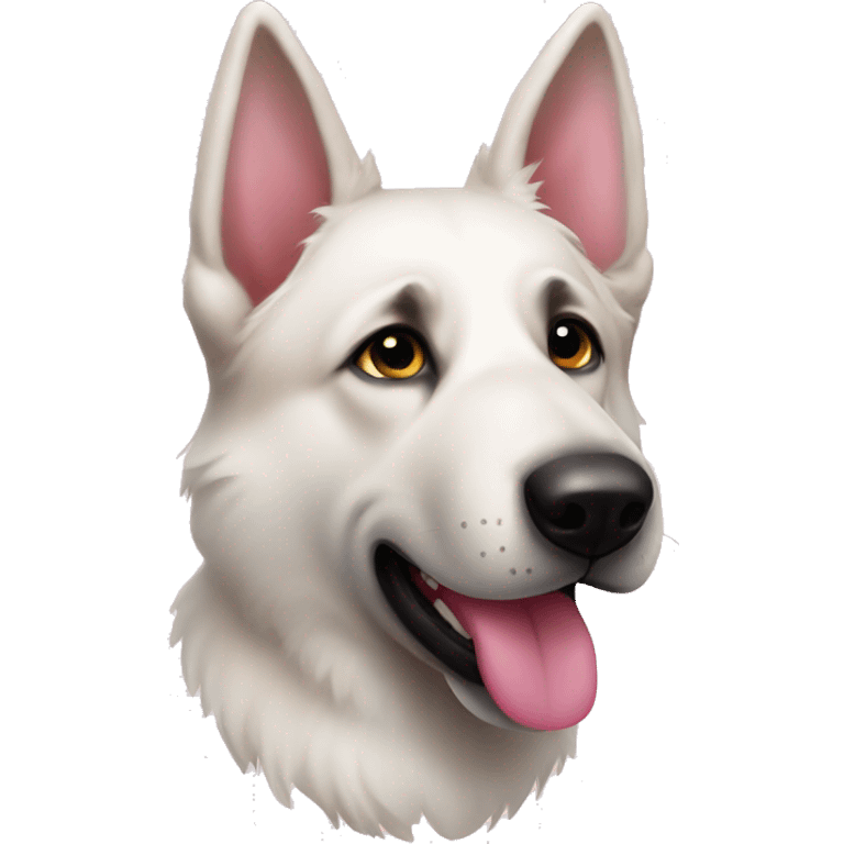 White German shepherd pink nose emoji face  emoji