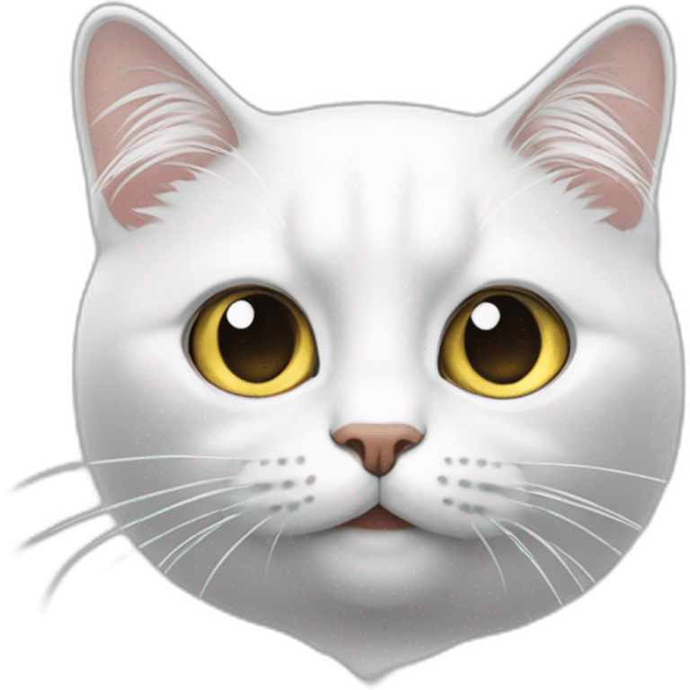 chat blanc avec des yeux averon  emoji