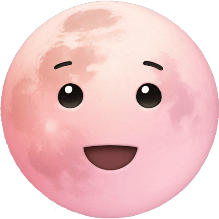 Light pink moon, cute emoji