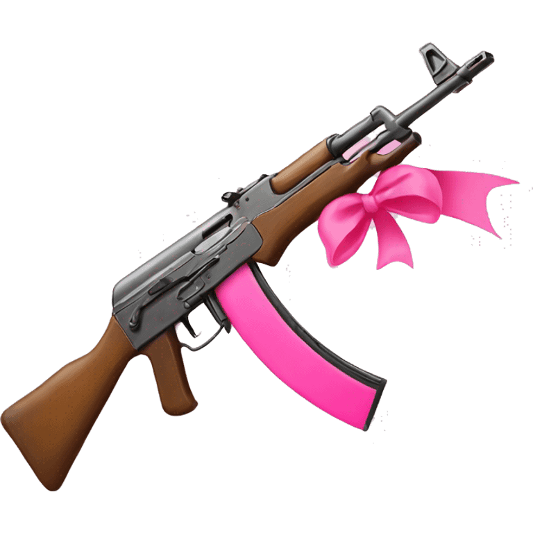 AK 47 with pink bow emoji